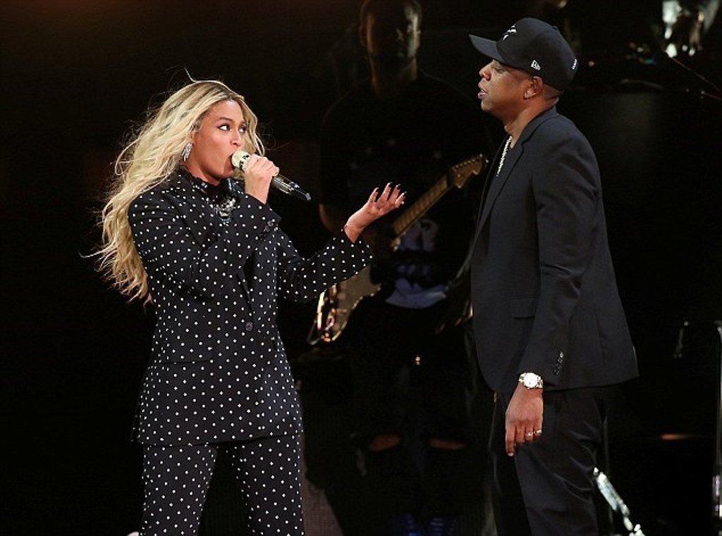 File photo of Beyonce and Jay-Z performing for a Hillary Clinton campaign during the US Elections. Reuters 