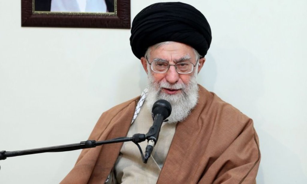 File photo of Iran's Supreme Leader Ayatollah Ali Khamanei delivers a speech during his meeting with families of martyr's in Tehran, Iran on January 2, 2018. (Iranian Leader's Press Office / Anadolu)