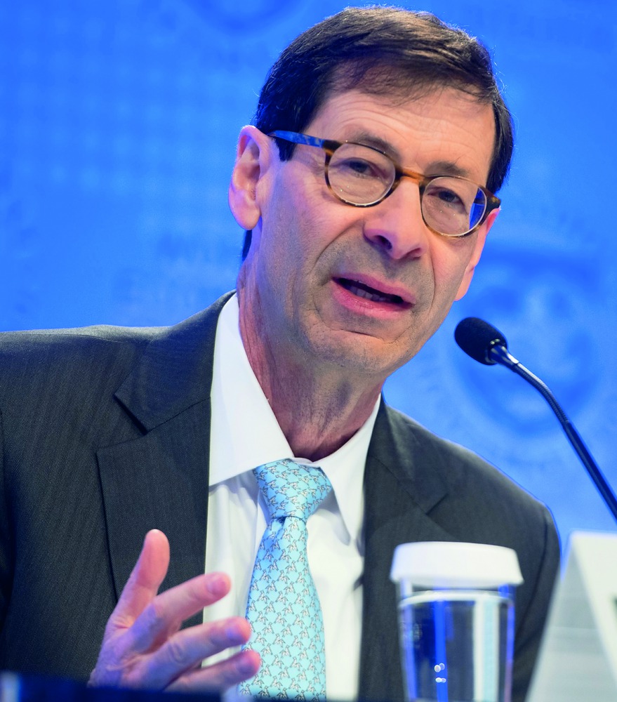 Maurice Obstfeld, Economic Counsellor and Director of the Research Department at the IMF, holds a press briefing on the World Economic Outlook on April 17, 2018 in Washington, DC.  AFP / Saul Loeb