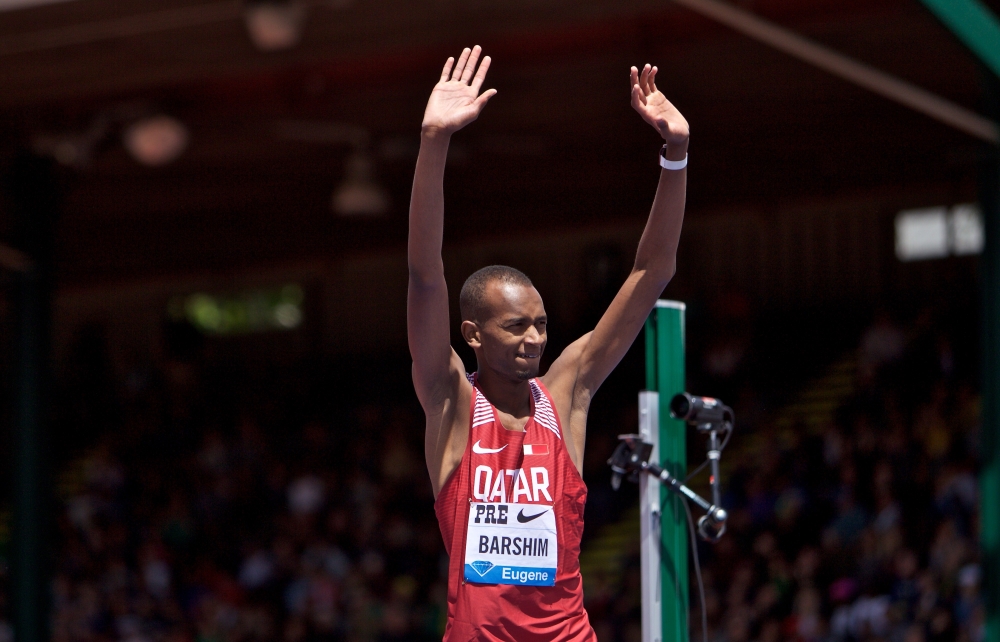 Mutaz Essa Barshim after winning the mens' high jump during the 2018 Prefontaine Classic at Hayward Field on May 26, 2018 in Eugene. (Oregon Craig Mitchelldyer / Getty Images / AFP) 