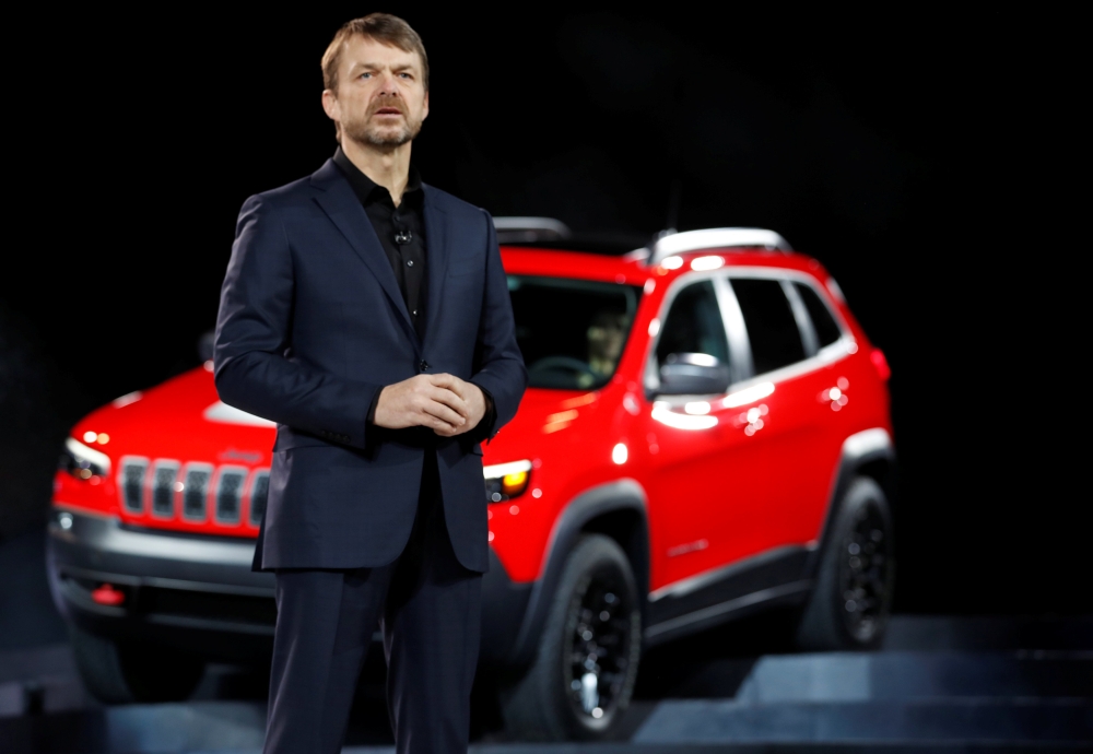 Jeep CEO Mike Manley introduces the 2019 Jeep Cherokee at the North American International Auto Show in Detroit, Michigan, U.S., January 16, 2018. Reuters/Jonathan Ernst