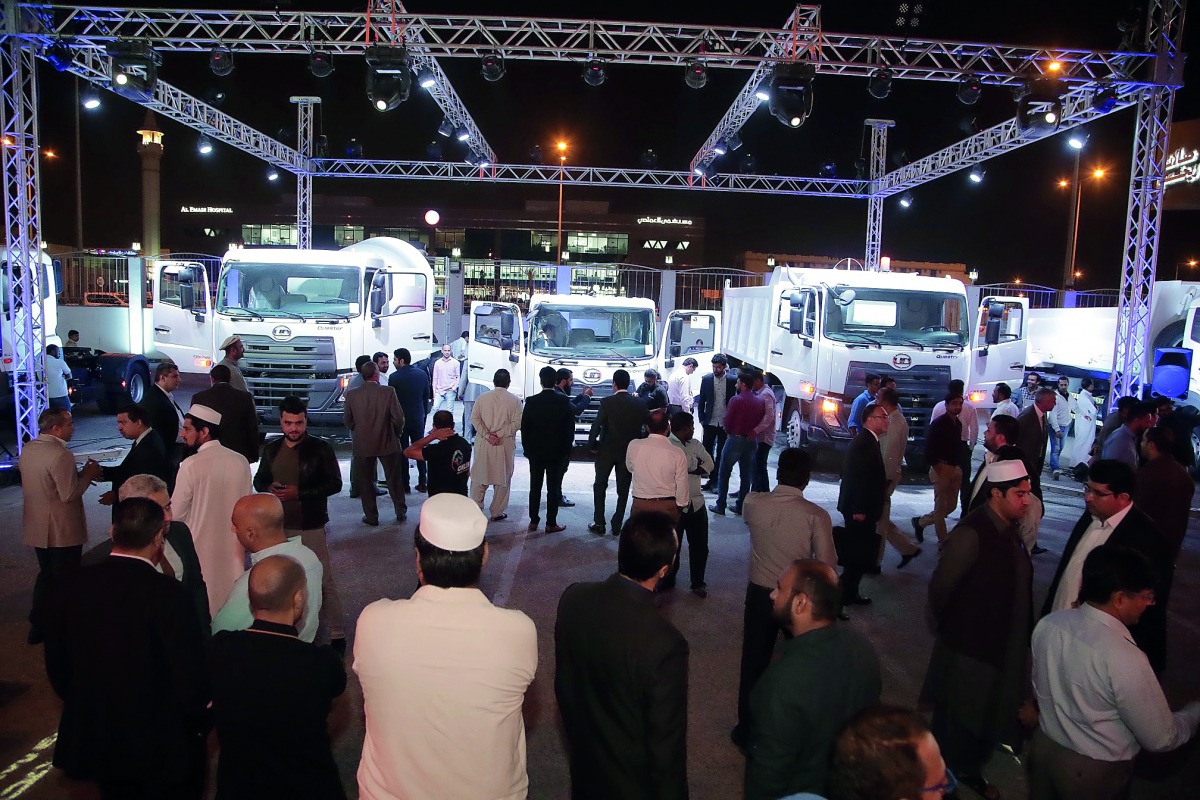 The new models of UD Trucks on display for the customers at the event.