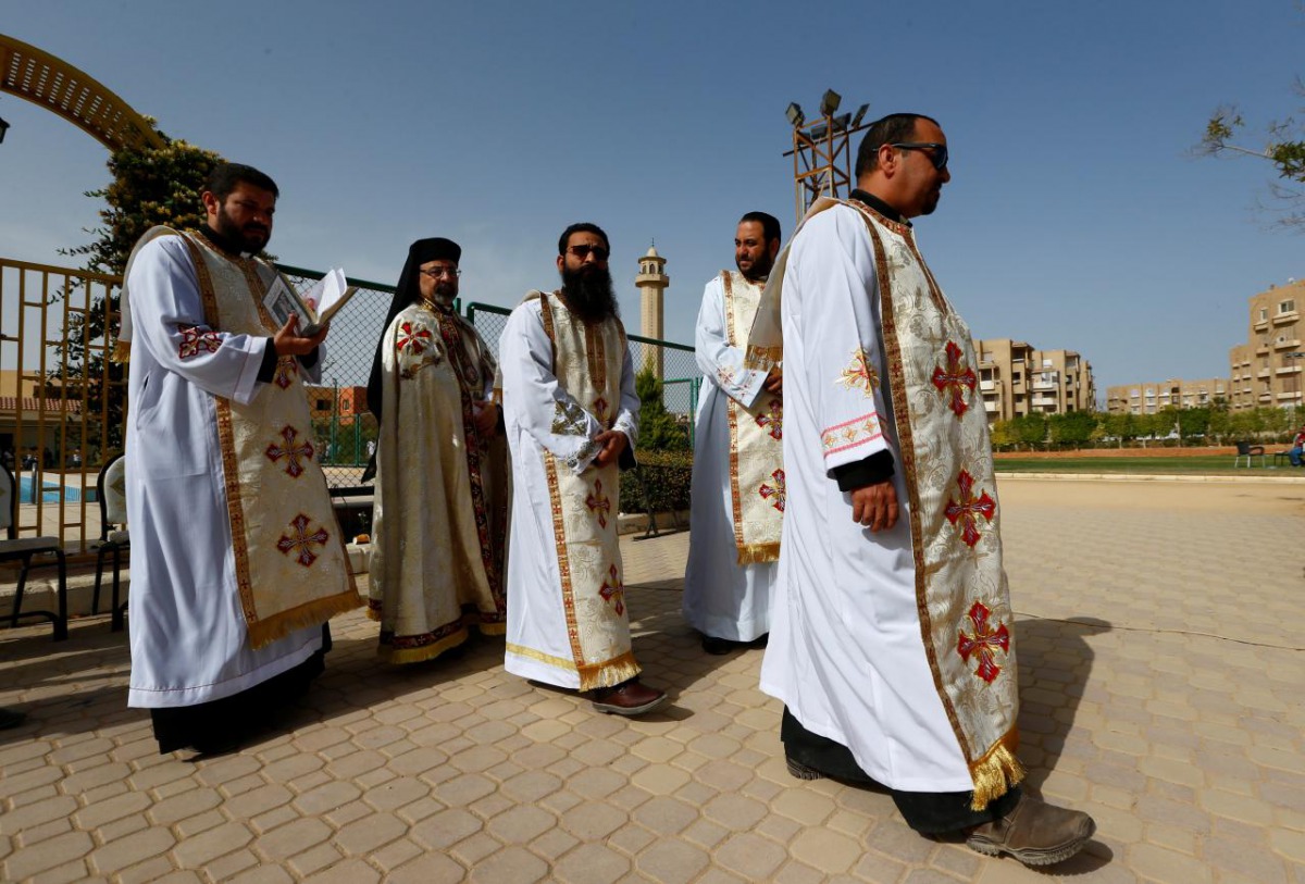 Members of the Coptic clergy gather before a mass, ahead of Pope Francis' visit, in Cairo, Egypt April 28, 2017. Reuters/Amr Abdallah Dalsh
