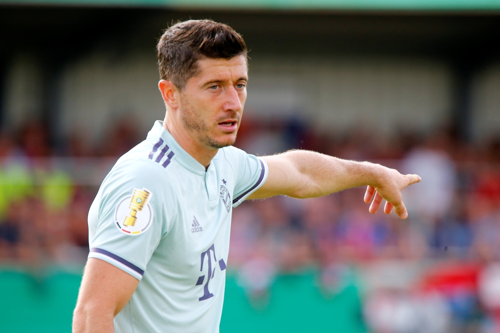 Bayern Munich's Robert Lewandowski. REUTERS/Wolfgang Rattay 
