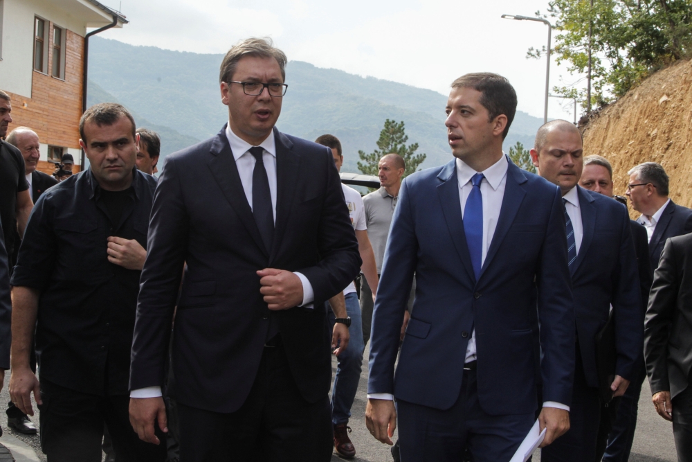 Serbian President Aleksandar Vucic visits the Gazivode Dam near the village of Gazivode, Kosovo, September 8, 2018. REUTERS/Hazir Reka
