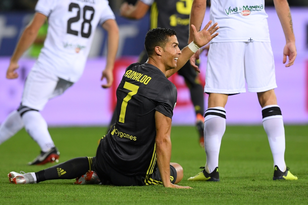 Juventus' Cristiano Ronaldo reacts REUTERS/Alberto Lingria/File Photo