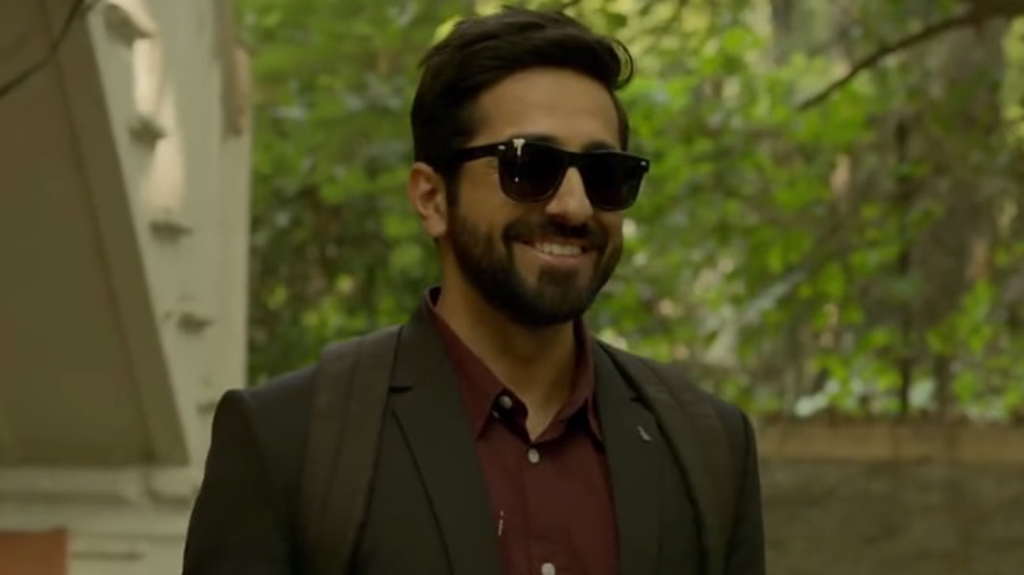 Still of the actor Ayushmann Khurrana from the movie Andhadhun.