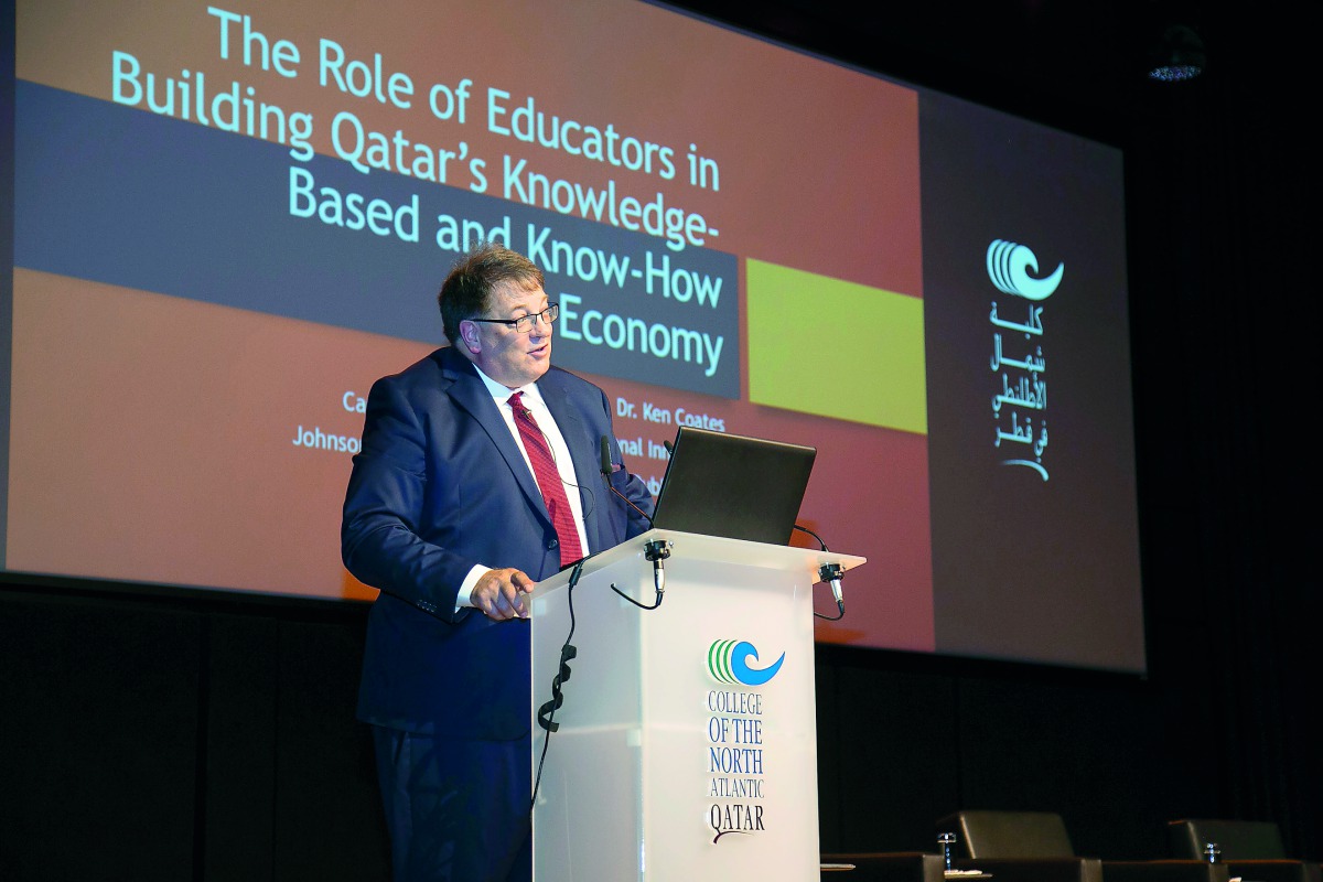 Dr Ken Coates, Canada Research Chair for Regional Innovation, delivering a speech.  