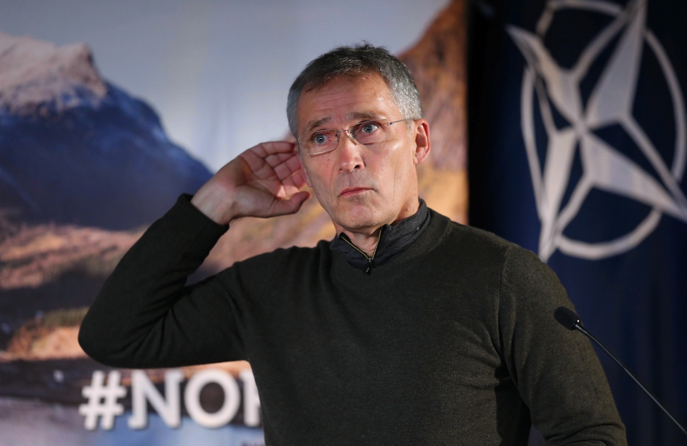  NATO Secretary General Jens Stoltenberg speaks during media conference after the NATO's largest military exercise since the Cold War, ''Trident Juncture 18'' started in Trondheim, Norway on October 30, 2018. Dursun Aydemir - Anadolu