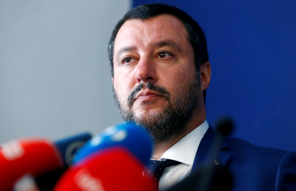 Italy's far right leader and Interior Minister Matteo Salvini attends a a news conference with French far right leader Marine Le Pen in Rome, Italy October 8, 2018. Reuters/Max Rossi