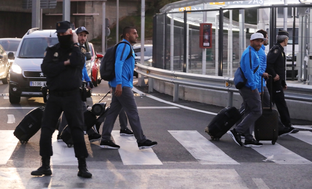 Boca Juniors' Carlos Tevez after arriving in Madrid REUTERS/Sergio Perez