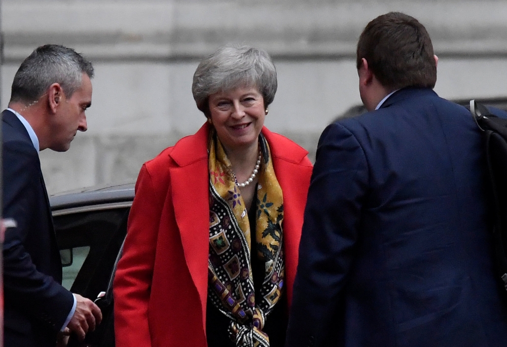 Britain's Prime Minister, Theresa May, arrives at Downing Street after appearing on the BBC's 'Today' radio programme, in central London, Britain December 6, 2018. REUTERS/Toby Melville