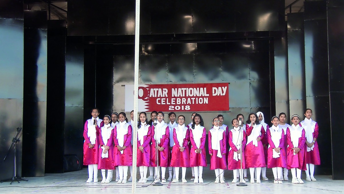 Birla Public School students during the Qatar National Day celebrations.