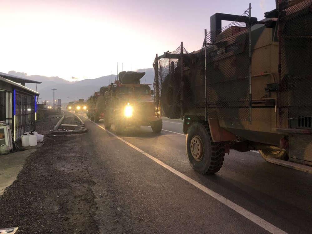 A pictures shows a Turkish military convoy in Kilis at the Syria border, on December 22, 2018.  AFP 