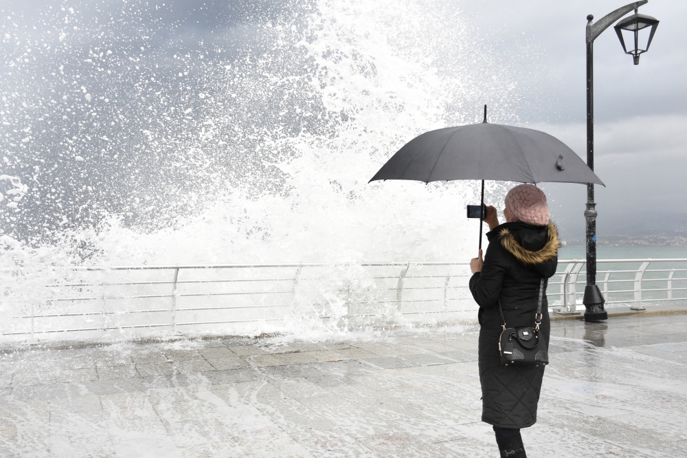 A heavy winter storm named 'Norma' lashed the east coast of the Mediterranean, in Beirut, Lebanon. Jihad Muhammad Behlok \ Anadolu 