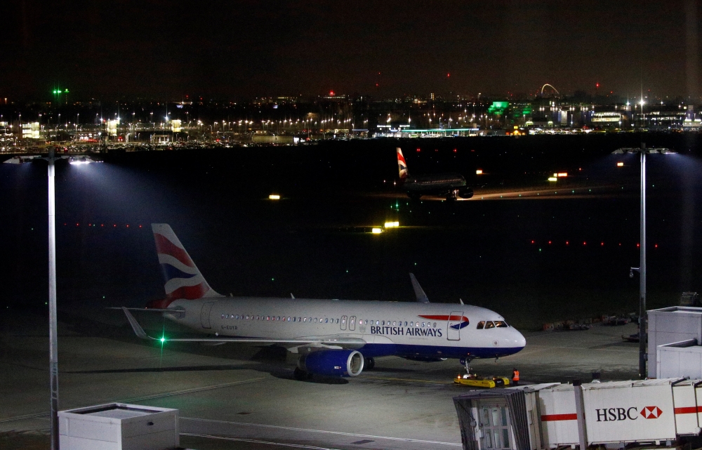 A British Airways aircraft sits on the tarmac at Heathrow Airport in London, Britain January 8, 2019. REUTERS/Henry Nicholls