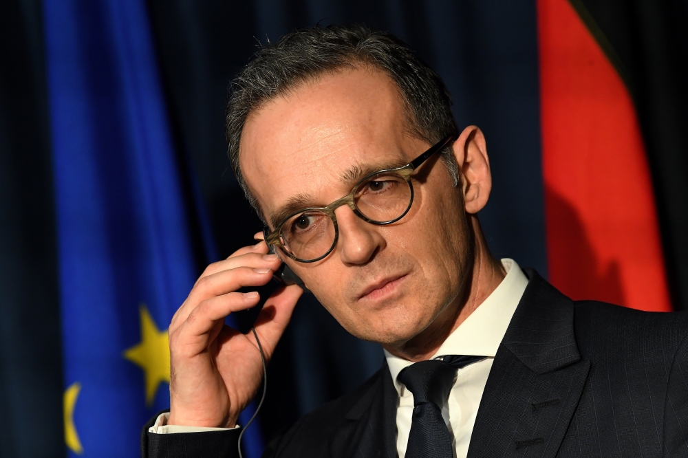 FILE PHOTO: Germany's Foreign Minister Heiko Maas looks on during a 'Global Ireland' news conference in Dublin, Ireland January 8, 2019. REUTERS/Clodagh Kilcoyne/File Photo