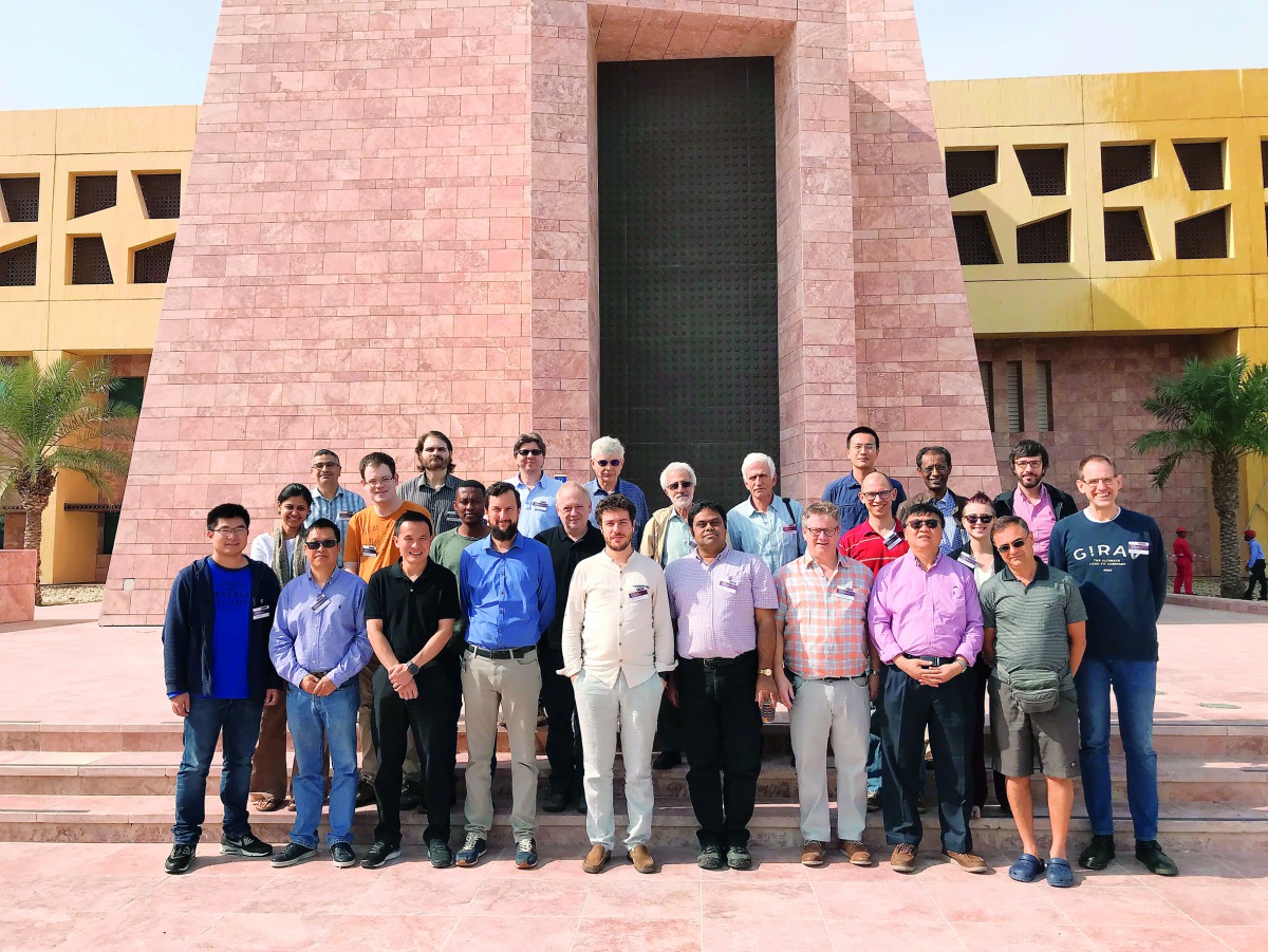 Mathematicians who participated in the workshop pose for a group picture.
