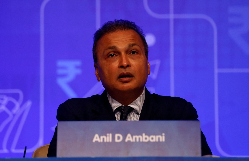 FILE PHOTO: Anil Ambani, chairman of the Reliance Anil Dhirubhai Ambani Group, addresses shareholders during the company's annual general meeting in Mumbai, India, September 18, 2018. REUTERS/Francis Mascarenhas/File Photo	