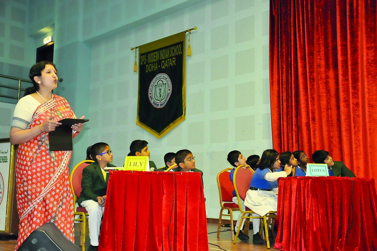 The inter-house quiz competition in progress at DPS-MIS. 