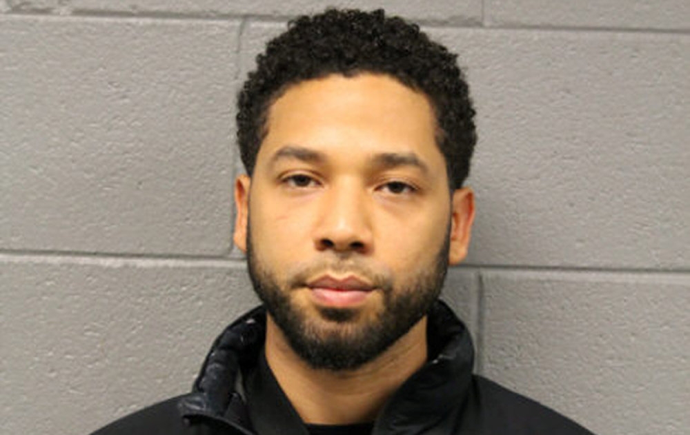Actor Jussie Smollett, 36, appears in a booking photo provided by the Chicago Police Department in Chicago, Illinois, U.S., February 21, 2019.  Chicago Police Department handout via Reuters 