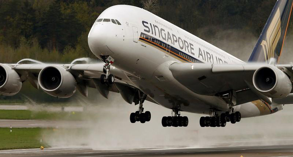 File photo an Airbus A380-841 airplane of Singapore Airlines takes-off from Zurich airport, Switzerland, April 14, 2016. REUTERS/Arnd Wiegmann 