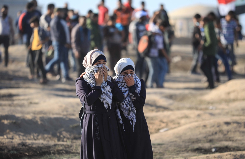 Israeli forces intervene Palestinian protesters during a protest within the 