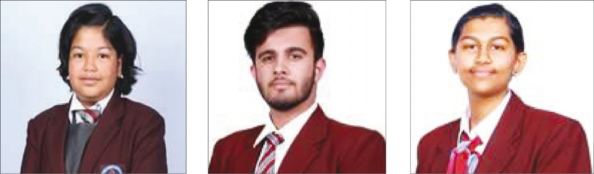 Pragati Biswal, 6th Rank (India & Foreign) & 1st Rank in Qatar CBSE Grade X Board Exam 2019, Sarthak Behal, Commerce Stream Topper in Qatar CBSE Grade XII Board Exam 2019 (C) and Erin Susan Thomas, Science Stream Topper CBSE Grade XII Board Exam 2019 (R)