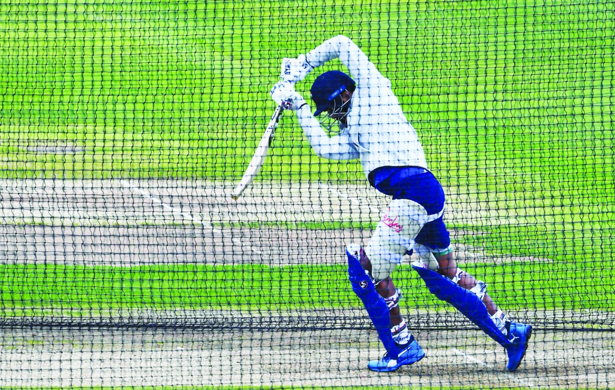 India's K.L. Rahul bats in the nets during a training session at Trent Bridge in Nottingham, central England, on June 12, 2019, ahead of their 2019 Cricket World Cup match against New Zealand. AFP / Dibyangshu Sarkar