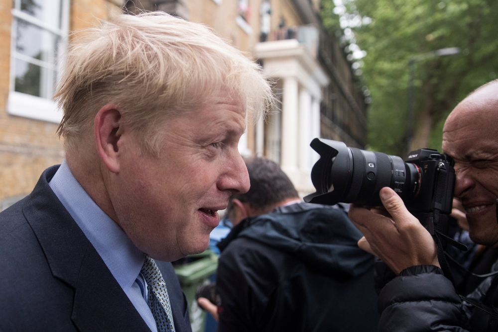 PM hopeful Boris Johnson leaves his home in London, Britain, June 13, 2019. REUTERS/Simon Dawson