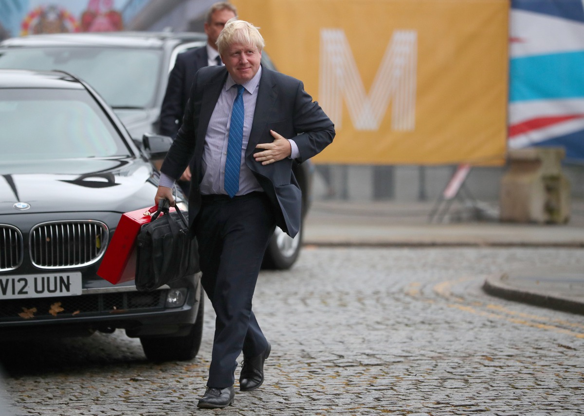 British Foreign Secretary Boris Johnson arrives at the conference centre for the Conservative Party Conference in Manchester, October 1, 2017. Reuters/Hannah McKay