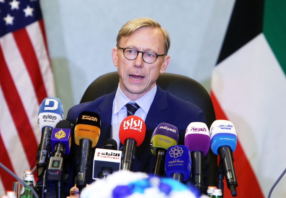 Brian Hook, the US Special Representative for Iran, speaks during a press conference in Kuwait City on June 23, 2019. AFP / Yasser Al-Zayyat