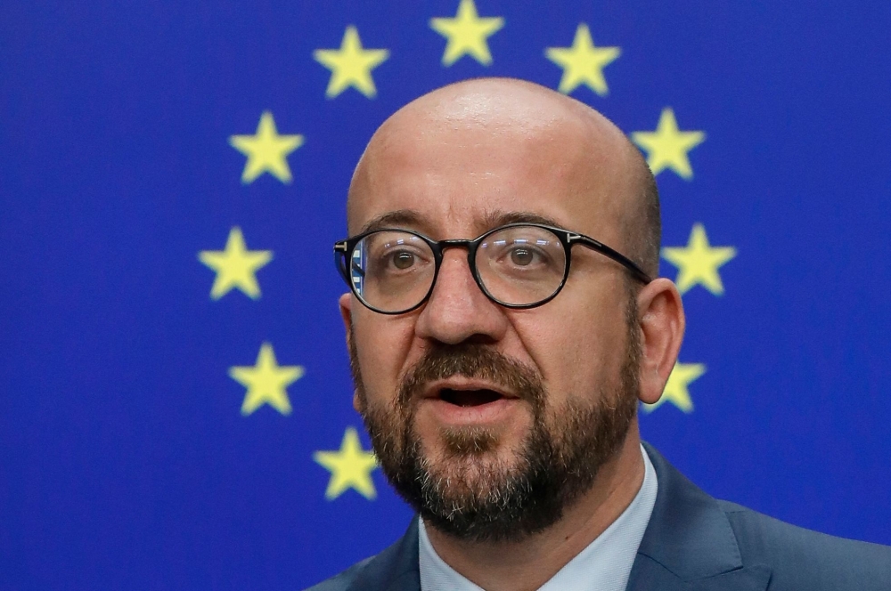 Belgium's Prime Minister Charles Michel speaks during a press conference after the EU leaders struck a deal on the bloc's top jobs during the third day of a EU summit, in Brussels on July 2, 2019. AFP/ Belga/Thierry Roge 