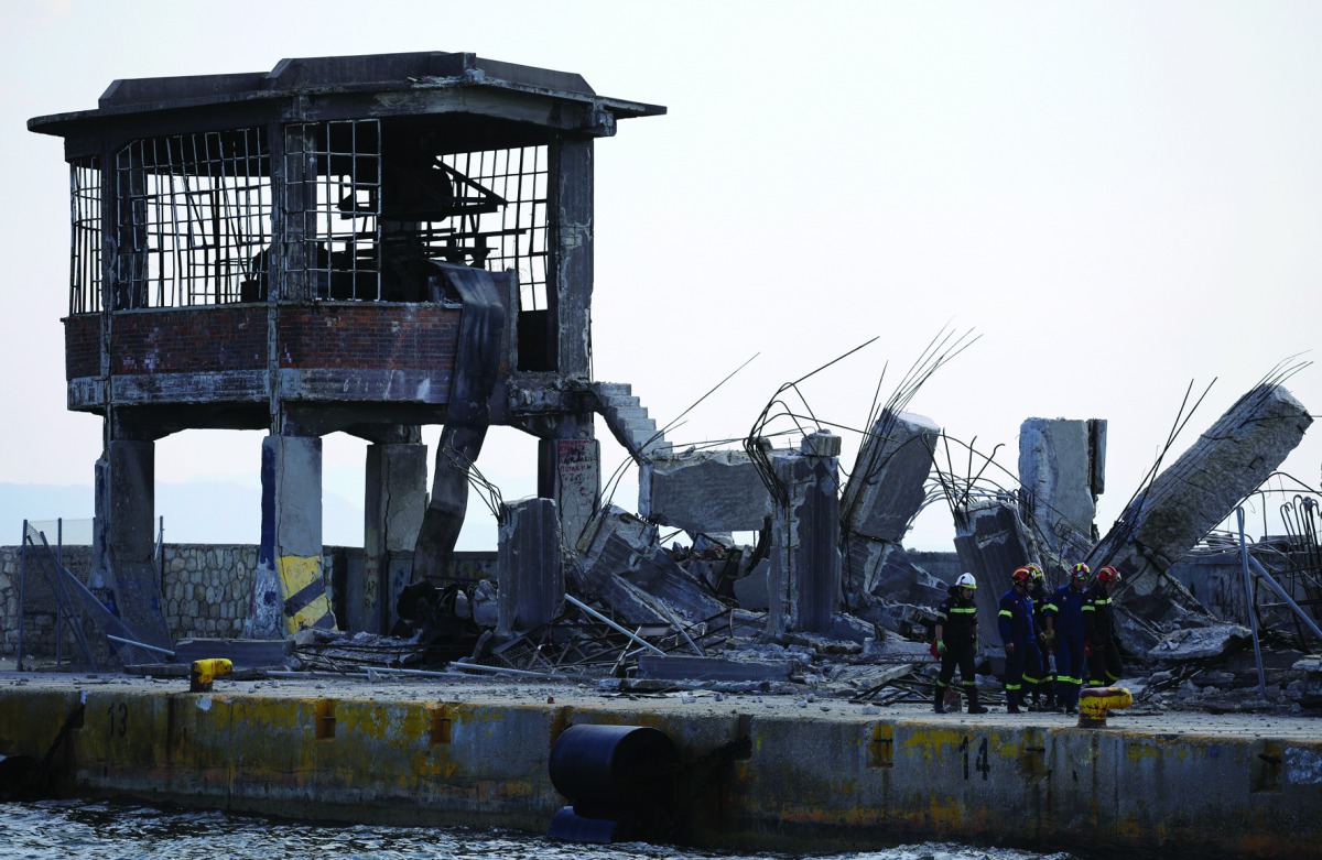 A partly demolished structure is pictured following an earthquake at the port of Piraeus, near Athens, Greece, July 19, 2019. Reuters/Alkis Konstantinidis 