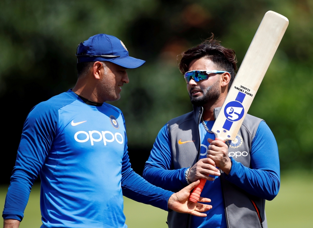 India's MS Dhoni (L) and Rishabh Pant during nets (Reuters/Andrew Boyers/File Photo)