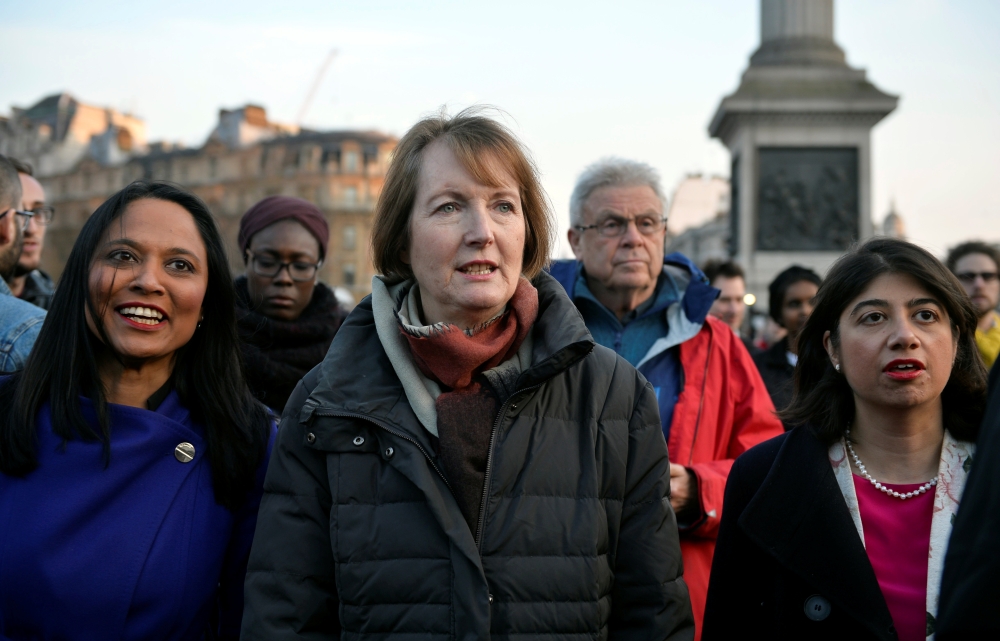 Labour politician Harriet Harman joins a vigil in Trafalgar Square the day after an attack, in London, Britain March 23, 2017. (REUTERS/Hannah McKay/File Photo)