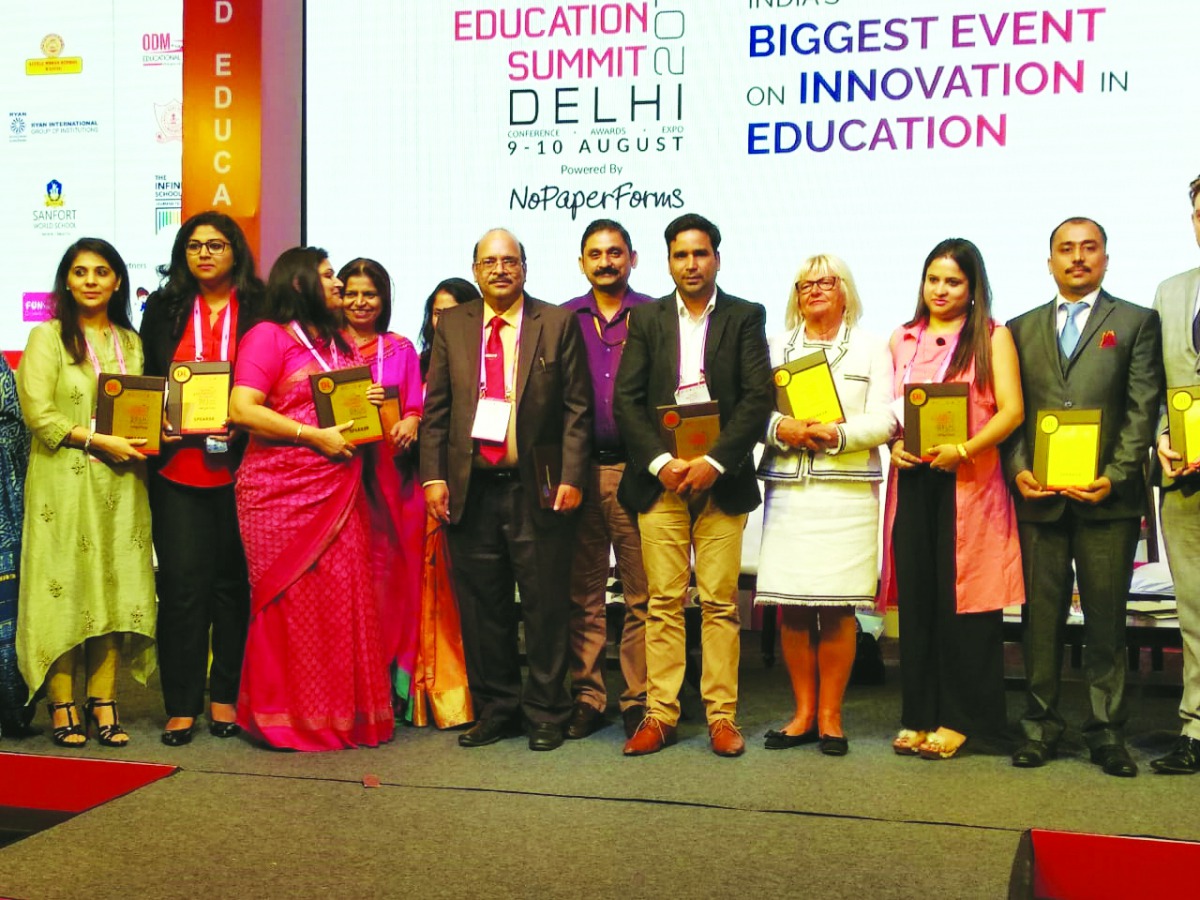 A P Sharma, Principal of Birla Public School, at the 14th World Education Summit in Delhi on August 10.