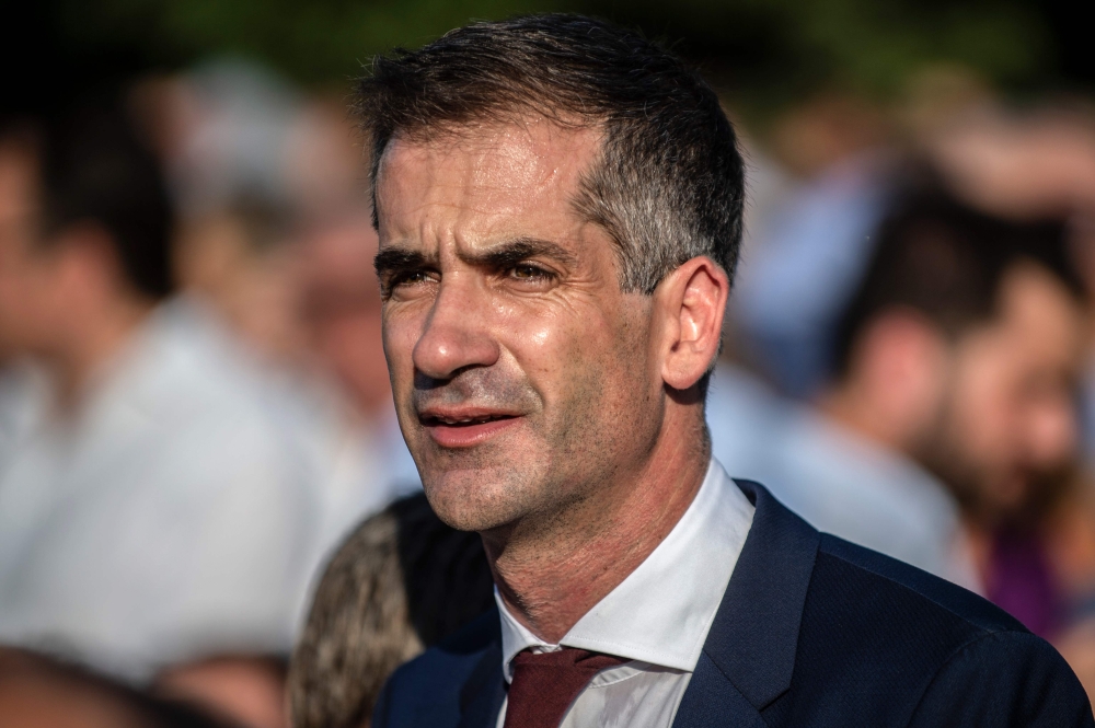 Costas Bakoyannis, mayor of Athens, attends his swearing-in ceremony as mayor of Athens at the park Platon academy in Athens, on August 25, 2019. AFP / Angelos Tzortzinis
 