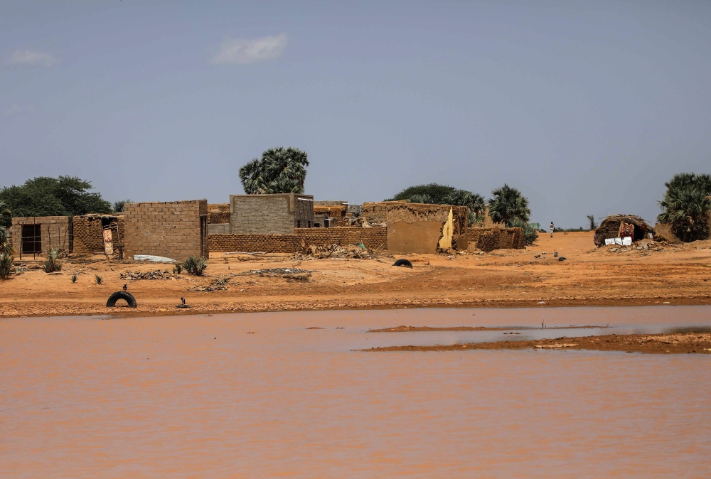 Buildings are seen aftermath of the flash floods in White Nile State, Khartoum, Sudan on September 05, 2019.  Mahmoud Hjaj - Anadolu 