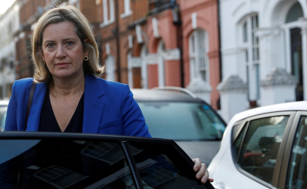 Amber Rudd leaves her home in London, Britain September 8, 2019. REUTERS/Peter Nicholls