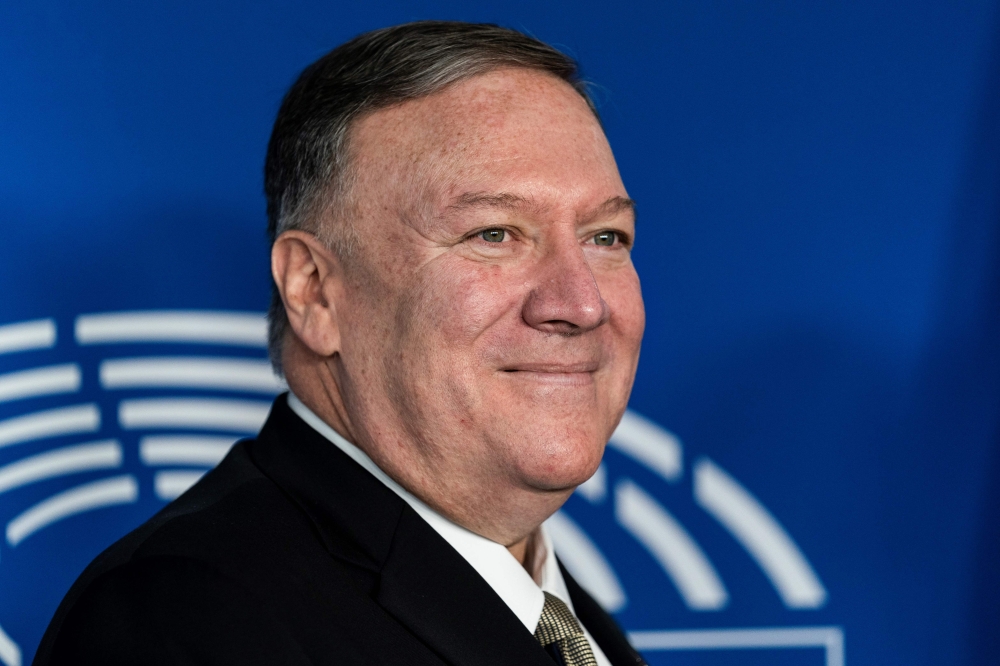 US Secretary of State Mike Pompeo arrives on September 3, 2019 at the European Parliament in Brussels for a meeting with European Parliament President. / AFP / Kenzo TRIBOUILLARD