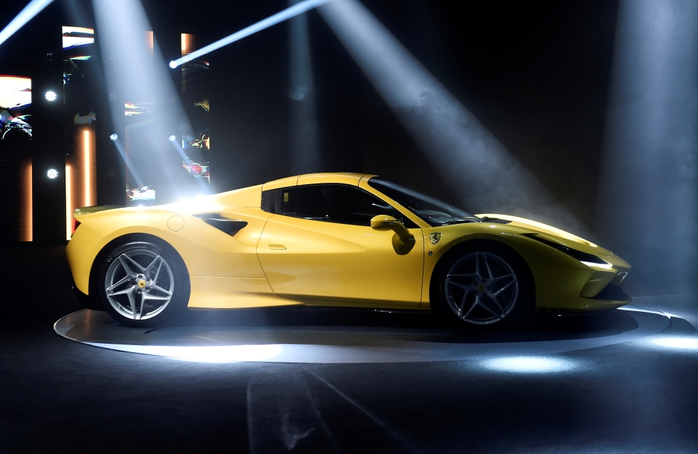 Ferrari F8 Spider is unveiled during a presentation of two new Ferrari models at an event at the company's headquarters in Maranello, Italy, September 9, 2019. REUTERS/Flavio lo Scalzo