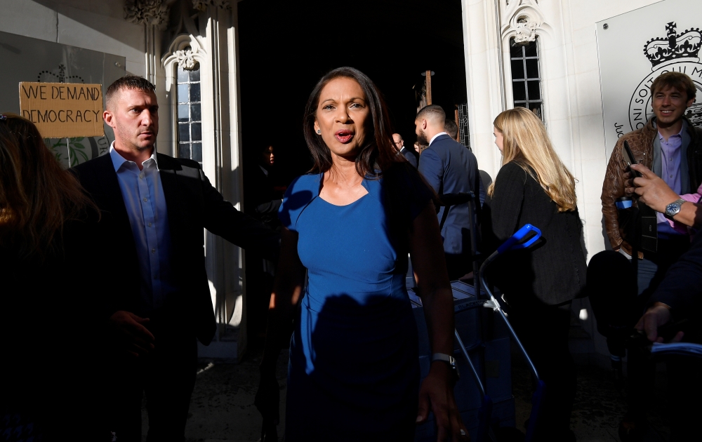 Campaigner Gina Miller arrives for the Supreme Court of the United Kingdom hearing on Prime Minister Boris Johnson's decision to prorogue parliament, in London, Britain September 17, 2019. REUTERS/Toby Melville