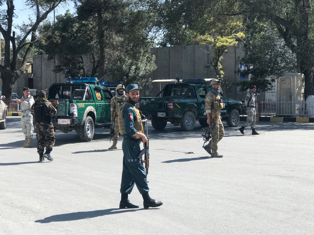 Afghan security forces keep watch at the site of a blast in Kabul, Afghanistan September 17, 2019. REUTERS/Omar Sobhani