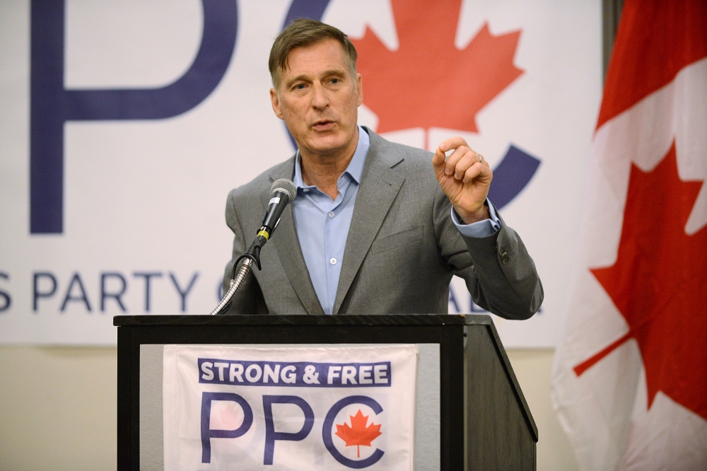 FILE PHOTO: Leader of the People’s Party of Canada Maxime Bernier campaigns in Fredericton, New Brunswick, Canada, September 17, 2019. REUTERS/Michael Hawkins/File Photo