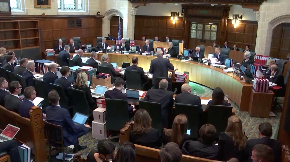 A general view of UK Supreme Court hearing in London, Britain September 17, 2019 in this screen grab taken from video. Supreme Court Feed via REUTERS 