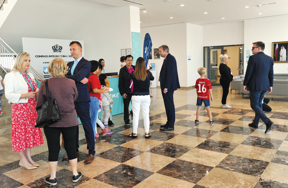 Parents and students at the newly-opened campus of Compass International School Doha in Al Themaid. Pic: Abdul Basit / The Peninsula
