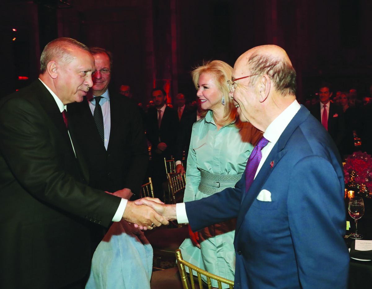 Turkish President Recep Tayyip Erdogan attends a gala dinner of 10th Turkey Investment Conference, organized by the Turkey-U.S. Business Council (TAIK), in New York (Turkish Presidency /Murat Cetinmuhurdar/Anadolu Agency)