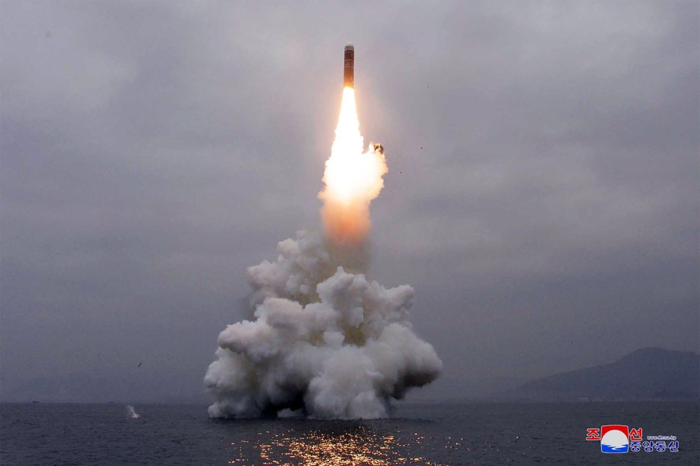 This picture taken on the morning of October 2, 2019, and released by North Korea's official Korean Central News Agency (KCNA) on October 3, 2019, shows the test-firing of 
