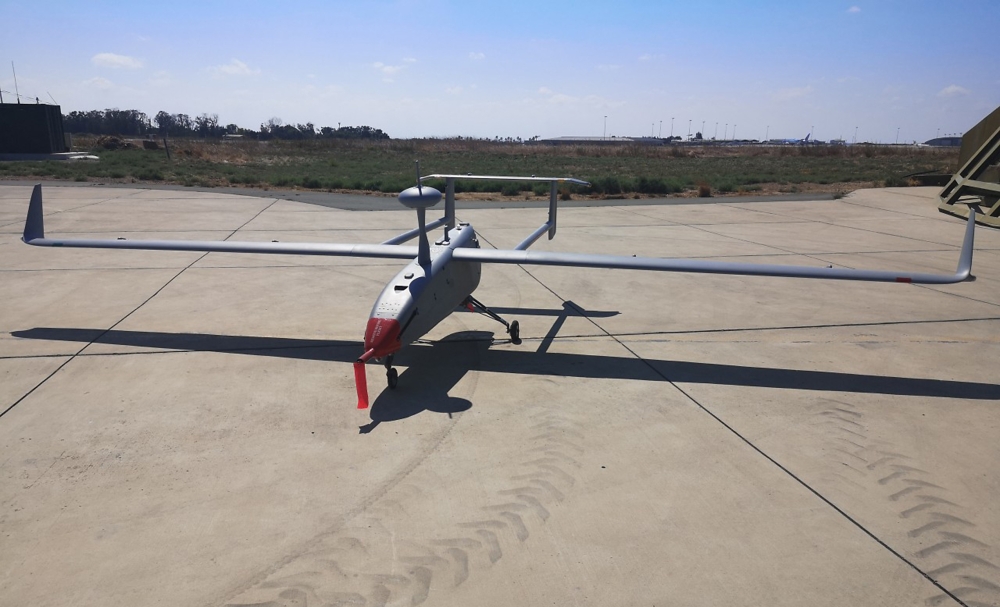 One of four Israeli-made drones that the ministry said Cyprus has acquired, at an unidentified location on the island in a handout picture provided by the Cypriot Ministry of Defence on October 4, 2019. AFP